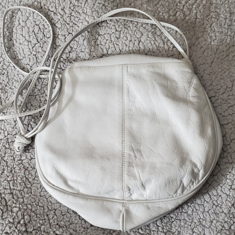 Vintage 50's Clemente leather white purse ruffle bow shoulder bag EXCELLENT COND - Picture 9 of 10